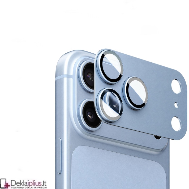 Telefono galinės kameros grūdintas stiklas - pilnai dengiantis - šviesiai mėlynas (Apple Iphone 18 Pro Max) Telefono galinės kameros grūdintas stiklas - pilnai dengiantis - šviesiai mėlynas (Apple Iphone 18 Pro Max)